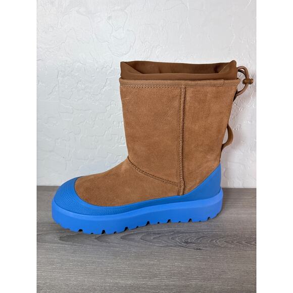 New Sz 9 Men's UGG Classic Short Weather Hybrid Chestnut Big Sky Blue 1143992 - Picture 2 of 7